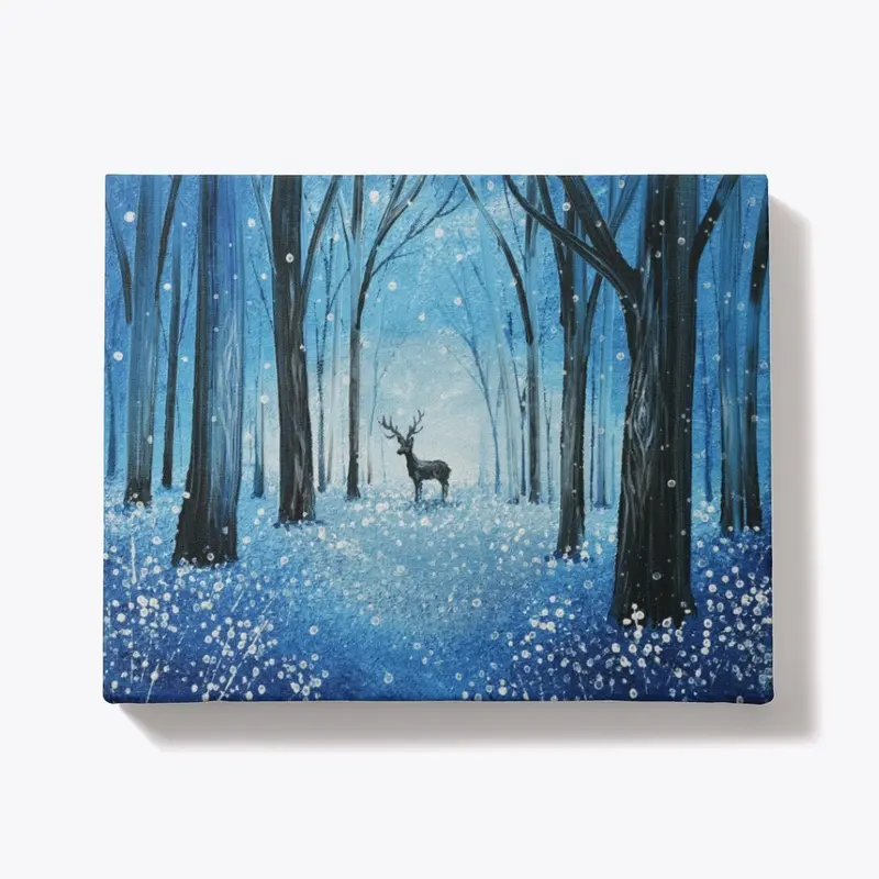 A Deer in Blue Forest